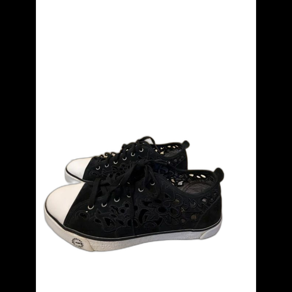 UGG Australia Black Suede Cutout Perforated Casual Sneaker Shoes Size 11US